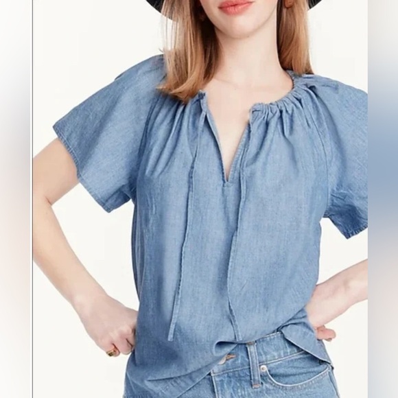 J Crew Chambray top - Picture 1 of 9